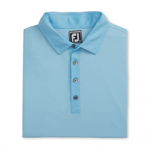 Footjoy Athletic Fit Lisle End-On-End Self Collar Men's Shirts Light Blue / White | 239EOLXGI