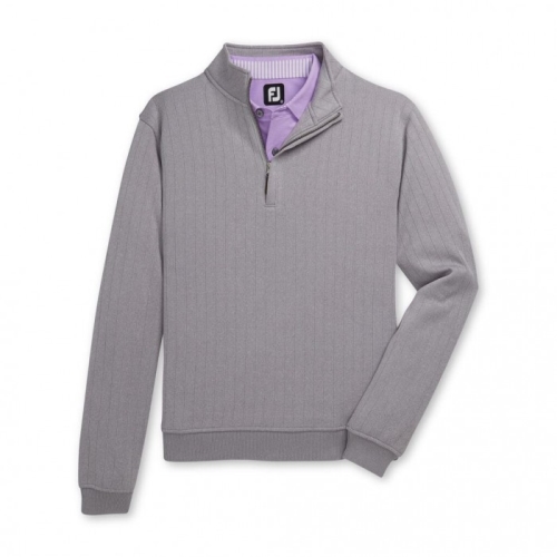 Footjoy Drop Needle Half-Zip Gathered Waist Men's Jacket Heather Grey | 607JTFLER