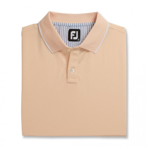 Footjoy Limited Edition Pique Solid Knit Collar Men's Shirts Peach | 183KRPDMY