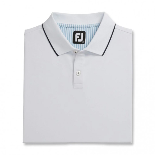 Footjoy Limited Edition Pique Solid Knit Collar Men's Shirts White | 197WKVHPJ