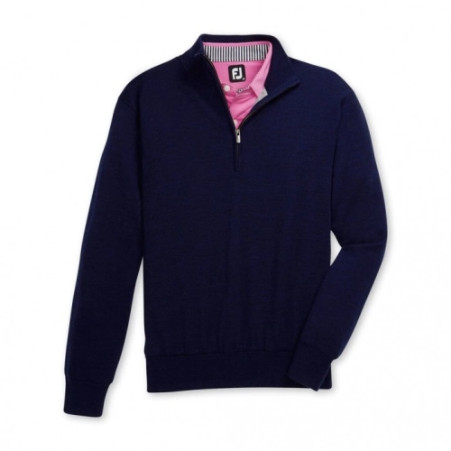 Footjoy Lined Performance Sweater Men's Jacket Navy | 463JBOKAF