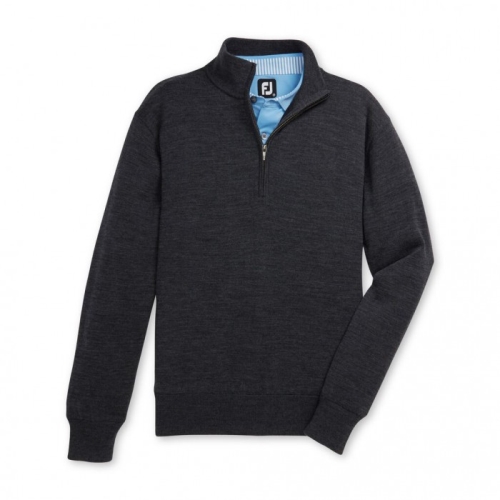 Footjoy Lined Performance Sweater Men's Jacket Charcoal Heather | 875EDXLCA