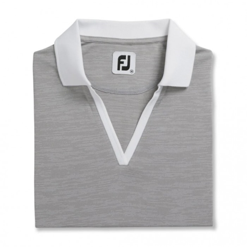 Footjoy Open Placket Space Dye Women's Shirts Grey / White | 147NVKCQB