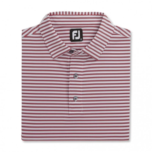 Footjoy Stretch Lisle Pinstripe Men's Shirts White / Red / Navy | 436ZYCTOU