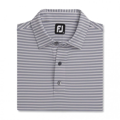 Footjoy Stretch Lisle Pinstripe Men's Shirts White / Lavendar / Black | 693LQDRPV