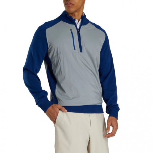 Footjoy Tech Sweater Men's Jacket Grey / Royal Heather | 504LPMHFB